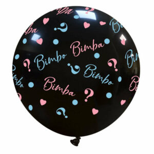 Palloncino in Lattice 32″ 81 cm Nero con Stampa Bimbo o Bimba ?*