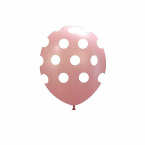 Palloncini in lattice 5” 13 cm Rosa Chiaro con pois Bianchi 100 pz*