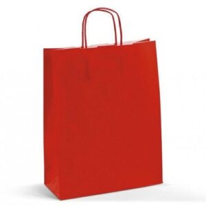 Busta in Carta Rossa manico ritorto 45+15×35 cm *