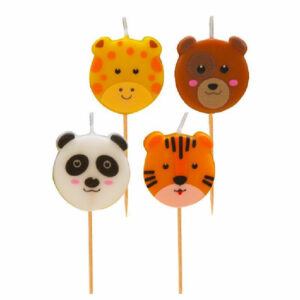 Candeline Zoo Party su stecco 8 cm 4 pezzi *