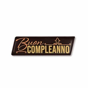 Decorazione in Cioccolato a forma di trapezio con scritto Buon Compleanno*