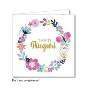 Biglietto Augurale Sweet Time quadrato Fiori *