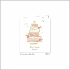 Biglietto Augurale Sweet Time quadrato Torta Compleanno *