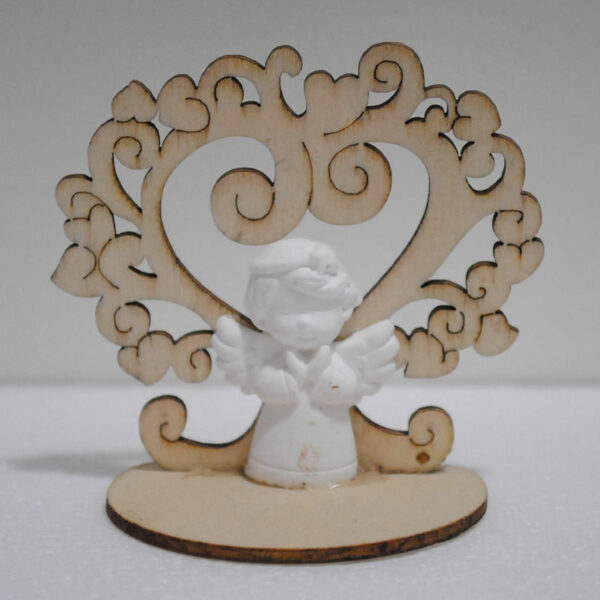 Albero della Vita Grande in Legno con Angioletto - 6x4,5x7 cm *