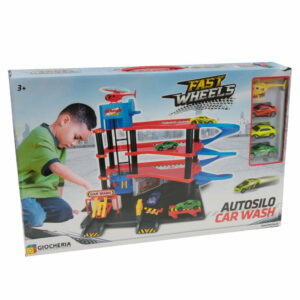 Autosilo Car Wah Garage con 4 Veicoli Die Cast *