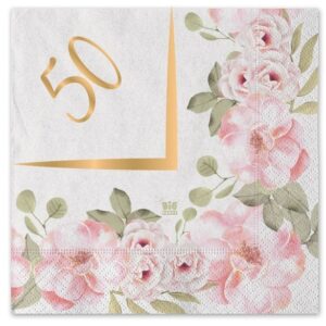 Tovaglioli 25×25 cm 50°Anniversario Floral 20 pezzi *