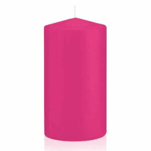 Candela Cilindro altezza 15 cm diametro 8 cm Fucsia *