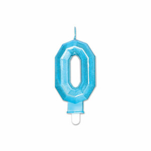 Candelina Diamant Blu Metal 9 cm numero 0 *