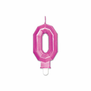 Candelina Diamant Fucsia Metal 9 cm numero 0 *