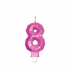 Candelina Diamant Fucsia Metal 9 cm numero 8 *