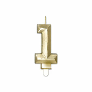 Candelina Diamant Oro Metal 9 cm numero 1 *