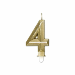 Candelina Diamant Oro Metal 9 cm numero 4 *