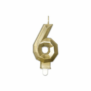 Candelina Diamant Oro Metal 9 cm numero 6 *