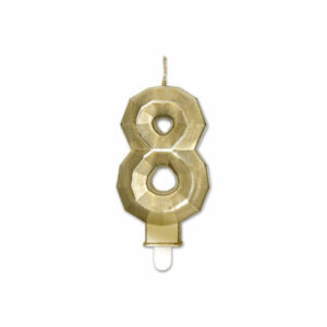 Candelina Diamant Oro Metal 9 cm numero 8 *