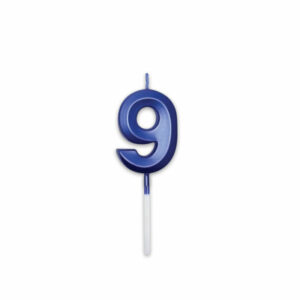 Candelina Prestige Blu Metal 9 cm numero 9 *