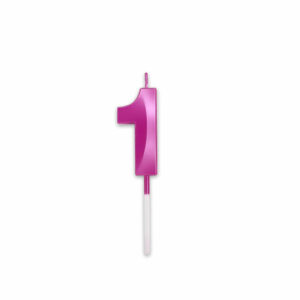 Candelina Prestige Fucsia Metal 9 cm numero 1 *