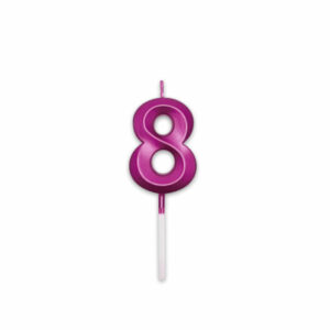 Candelina Prestige Fucsia Metal 9 cm numero 8 *