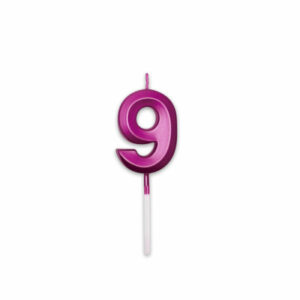 Candelina Prestige Fucsia Metal 9 cm numero 9 *