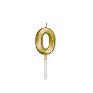 Candelina Prestige Oro Metal 9 cm numero 0 *