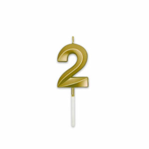 Candelina Prestige Oro Metal 9 cm numero 2 *