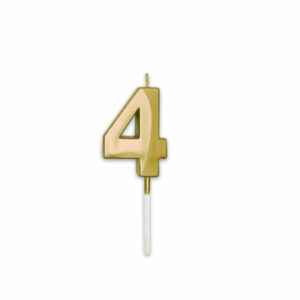 Candelina Prestige Oro Metal 9 cm numero 4 *