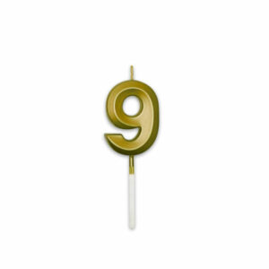 Candelina Prestige Oro Metal 9 cm numero 9 *