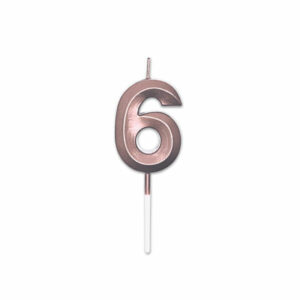 Candelina Prestige Rose Gold Metal 9 cm numero 6 *