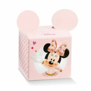 Scatola portaconfetti Cubo rosa Minnie Ballerina 5x5x5 cm 10 pezzi *