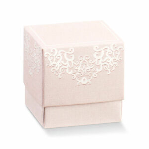 Scatola portaconfetti Fleur chantilly rosa 5x5x5 cm 10 pezzi *