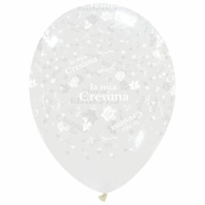 Palloncini in Lattice Trasparenti con stampa Cresima 100 pezzi *