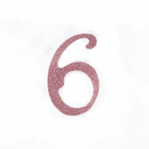 Candela 12 cm Glitter Rosa Gold numero 6 *