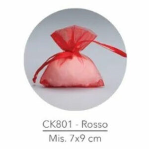 Sacchetto portaconfetti in Organza 7×9 cm Rosso 50 pezzi *