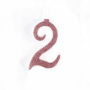 Candela 7 cm Glitter Rosa Gold numero 2 *