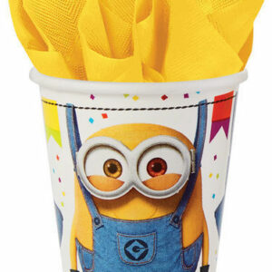 Bicchieri in carta 250 ml Minions conf da 8 pz