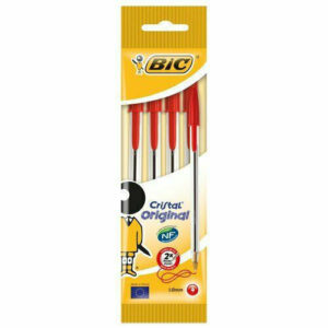 4 Penne Bic Cristal Original rosso *