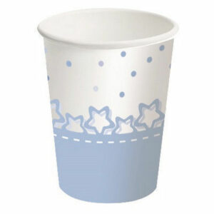 Bicchiere carta 250 ml Baby Stelle Azzurro 8 pezzi *