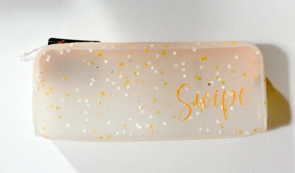 Astuccio bauletto Swipe glitter silicone - arancione *