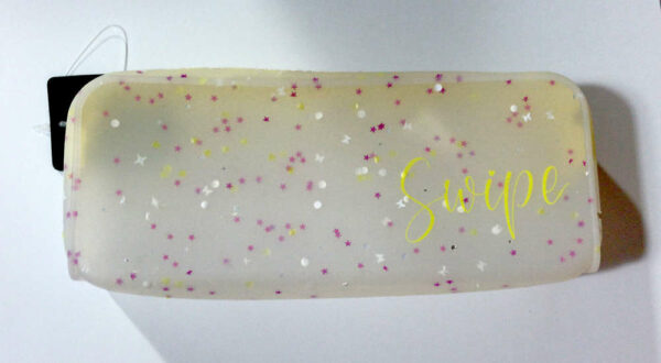 Astuccio bauletto Swipe glitter silicone - giallo *