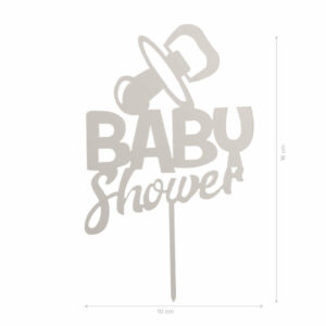 Cake Topper Baby Shower Argento *