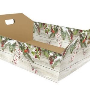 Cassetta in cartone stampa Natalizia 43x32x12 cm *