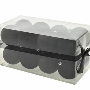 Box 16 sfere 8 cm Velluto Nero con glitter *