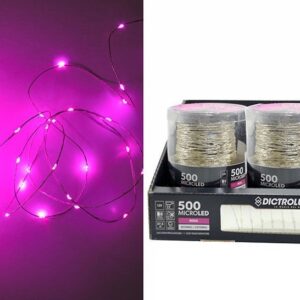 Filo 500 Microled 8 Giochi di Luce per Esterno Rosa *