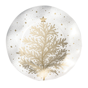 Piatti in carta piani 25 cm Golden Tree 8 pezzi *