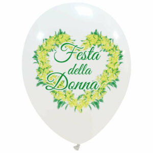 Palloncini in lattice 12” 30 cm Bianchi con stampa festa della Donna 20 pezzi *