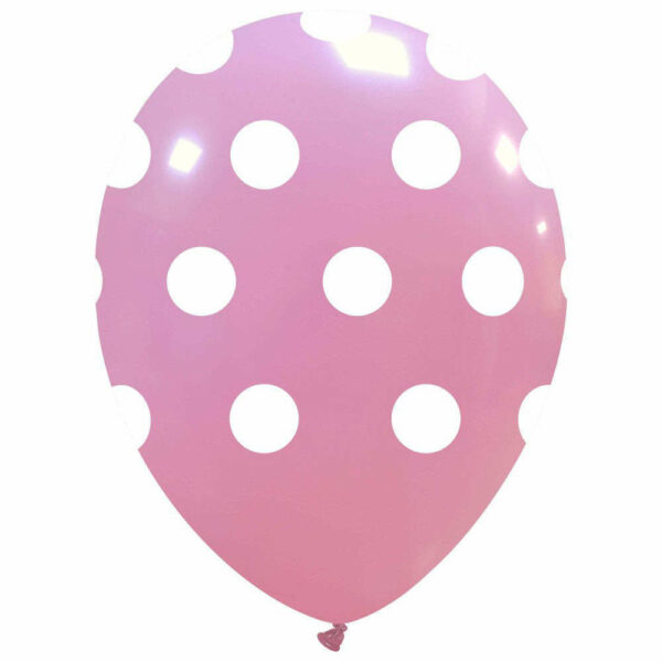 Palloncini in lattice 12'' 30 cm Rosa con pois 20 pezzi *