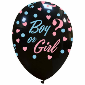 Palloncini in lattice neri 12” 30 cm Boy or Girl 20 pezzi *