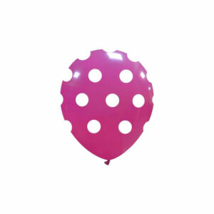 Palloncini in lattice 5” 13 cm Fucsia con pois Bianchi 100 pezzi *