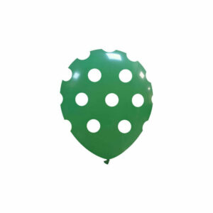 Palloncini in lattice 5” 13 cm Verde Scuro con pois Bianchi 100 pezzi *