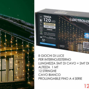 Tenda 120 Led Bianco Caldo 2×1 mt con giochi di luce uso esterno *