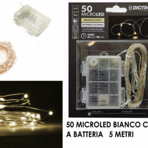 Catena 50 MicroLed Bianco Caldo con timer uso esterno *